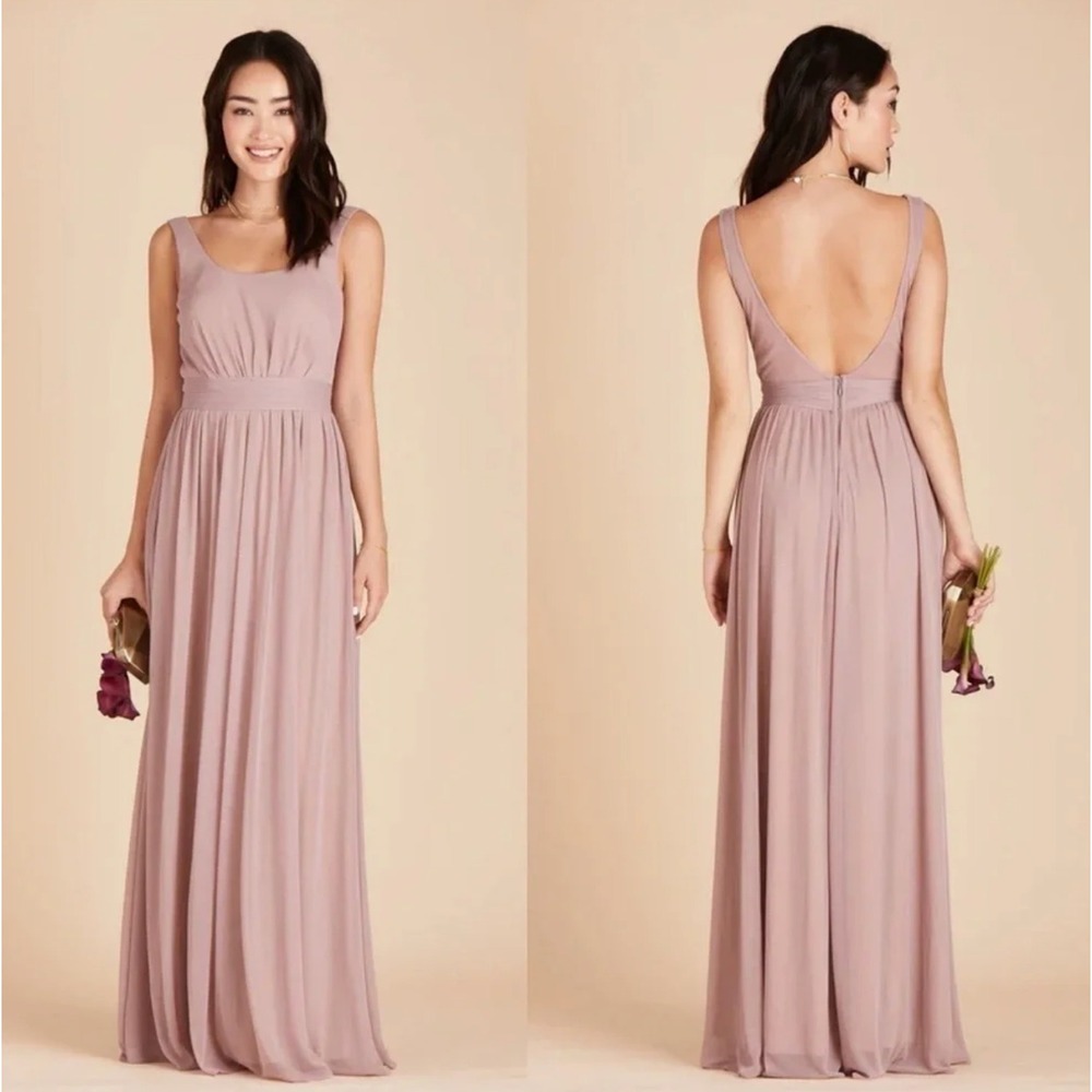 NEW Birdy Grey Jan Dress Mauve Pink Bridesmaid Backless Flowy Womens Size Small